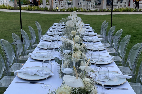 Sunset wedding celebration Bahamas